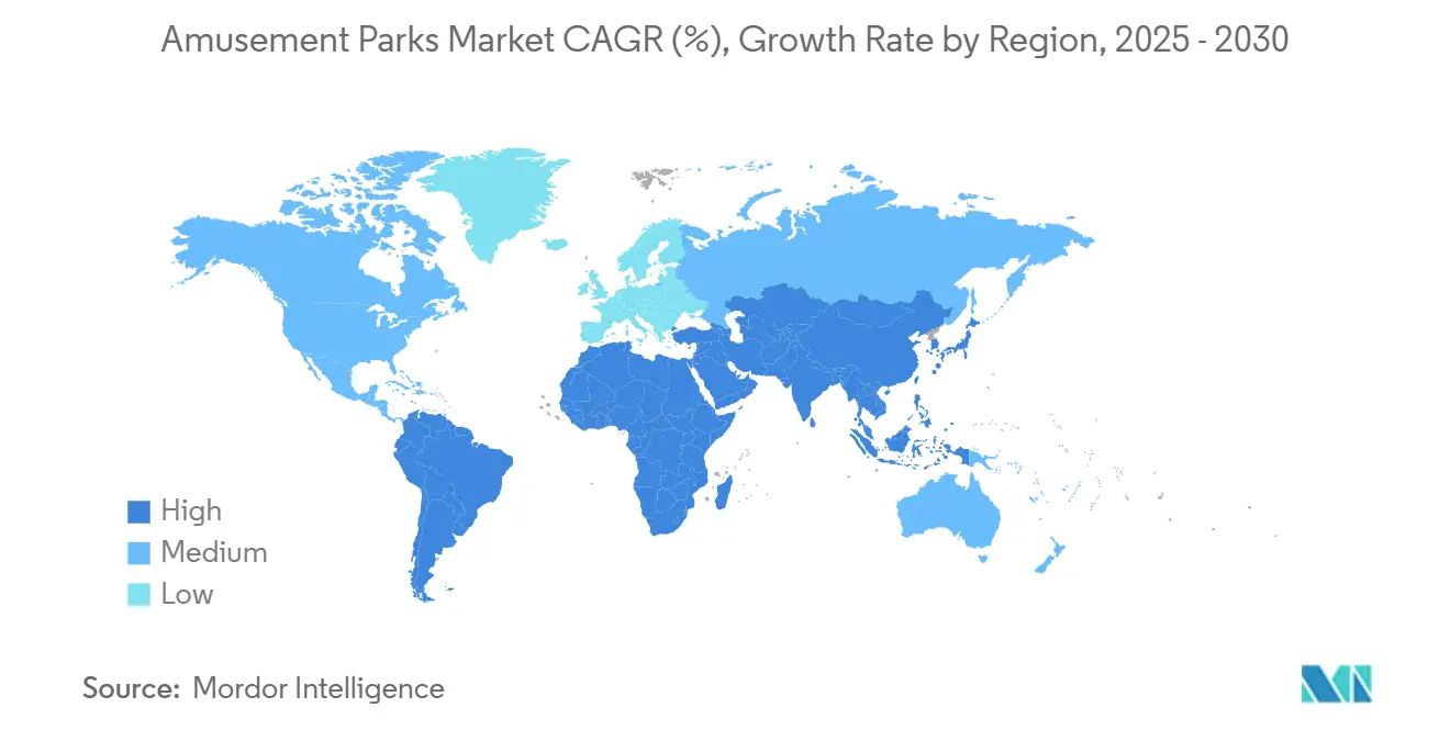 Amusement Parks Market CAGR (%), Growth Rate by Region