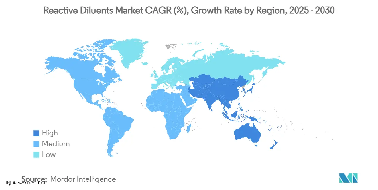 Reactive Diluents Market CAGR (%), Growth Rate by Region